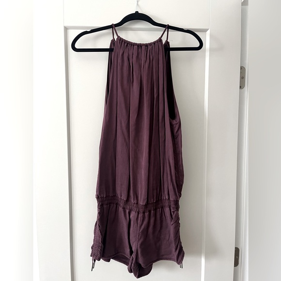lululemon athletica Pants - Lululemon Burgundy Romper Open Back